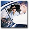 woman in a car